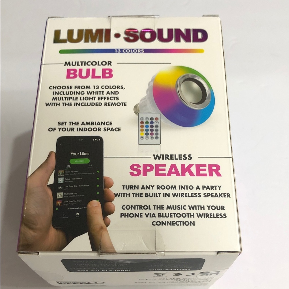 Multicolor LED bulb wireless‎ speaker with remote - Picture 3 of 6